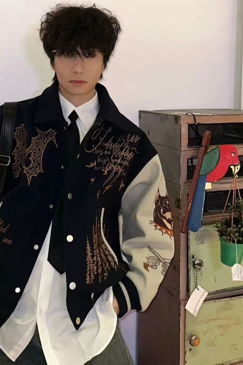 1506-1/JV881/P74风刺绣棒球服夹克男女外套,男装夹克,星座1506-1