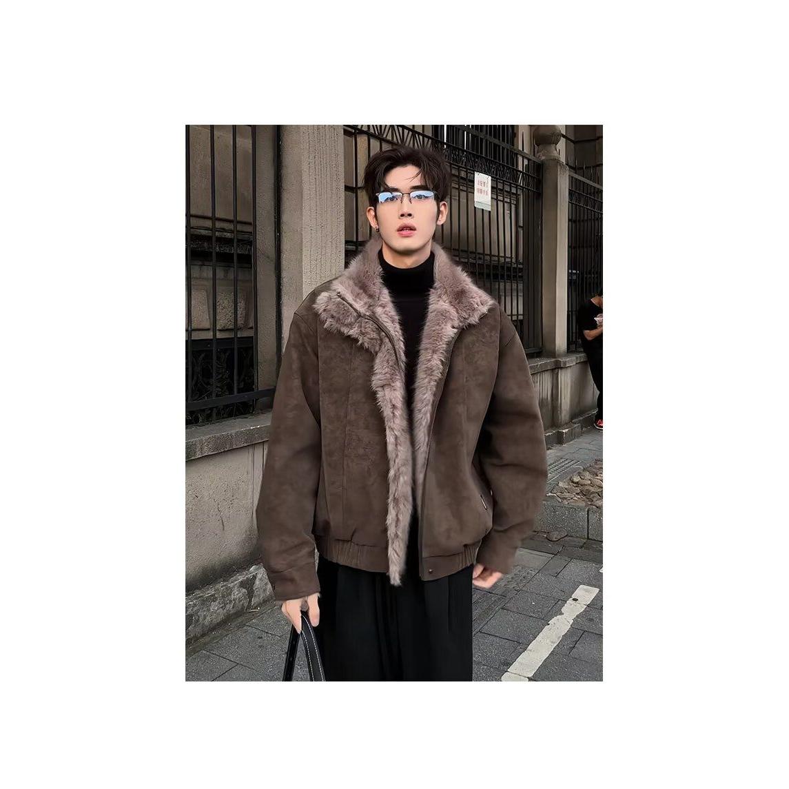 1506/M82371/P126加厚棉服男女宽松解构磨毛高级感毛领外套1,男装棉衣,星座1506-1