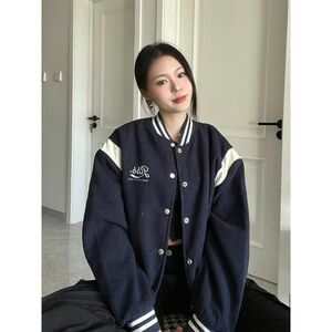 1506-1/J6681/P59高级感学院风棒球服外套女潮牌休闲夹克棒球服图片