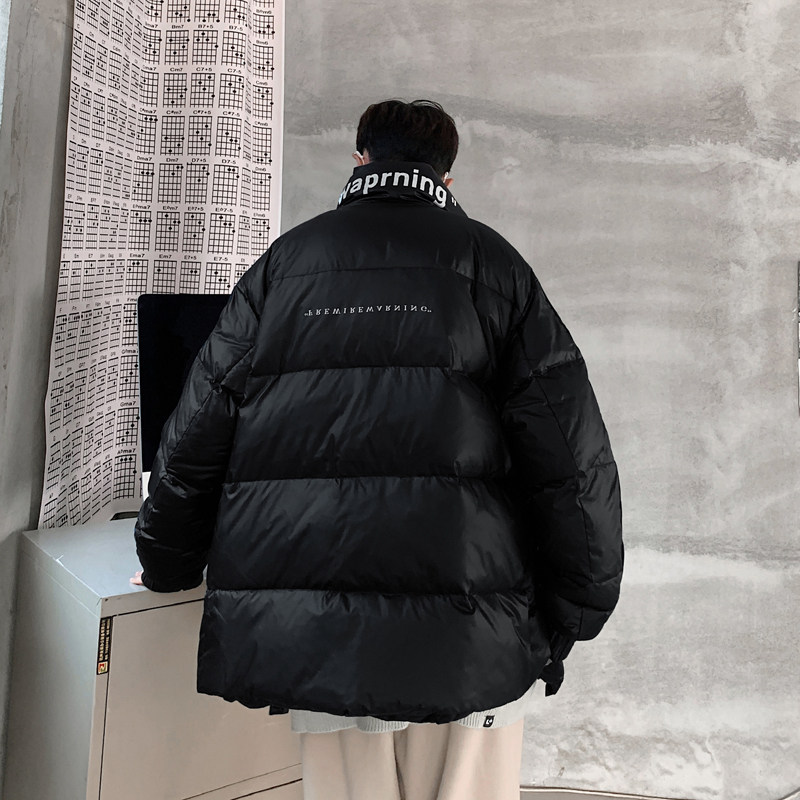 立领保暖无帽宽松面包服外套羽绒服男士冬季2021/图片