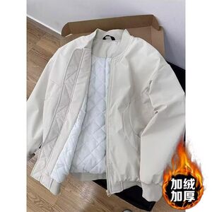 1506/JJ2402A1/P74夹棉棒球服男装美式高级感立领棉衣外套夹克2图片