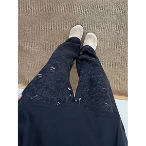 1506-1/KWK041/P54慵懒风穿搭直筒垂感裤子休闲运动长裤图片