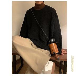 1506-1/M71171/P39冬季美式复古慵懒风咖色百搭针织衫打底衫图片