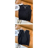 1506-1/TT1461/P37缝线设计无袖T恤衫男日系通勤休闲，商品下架区，星座1506-1