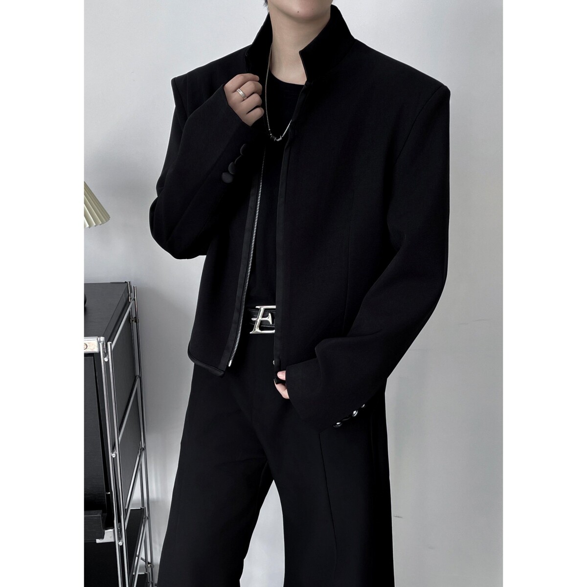 1506-1/XK1111/P75王嘉尔明星同款休闲立领开衫西服潮牌短款外套,男装西服,星座1506-1