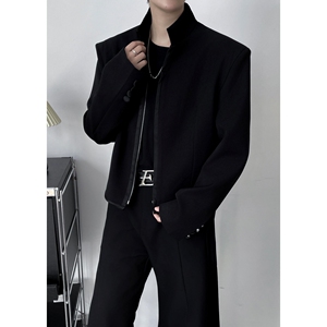 1506-1/XK1111/P75王嘉尔明星同款休闲立领开衫西服潮牌短款外套图片