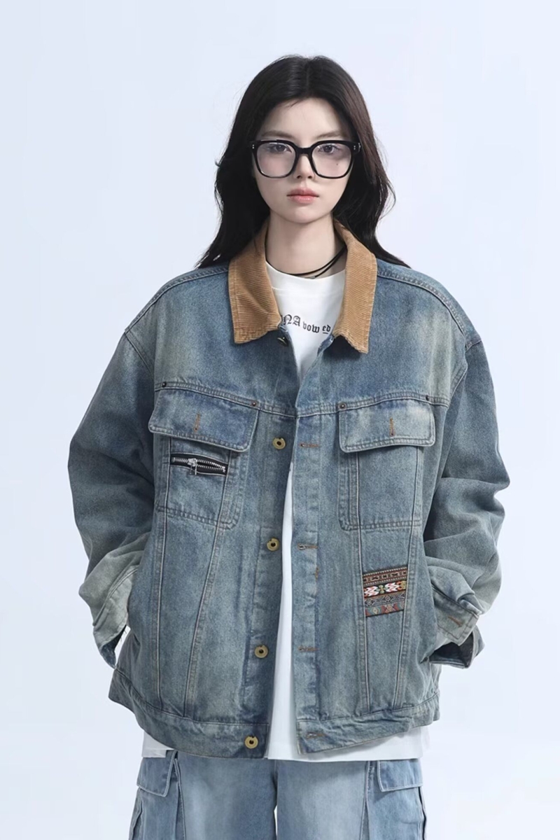 1506-1/J26071/P72秋季新款复古牛仔外套宽松潮流潮牌，男装工装外套，星座1506-1
