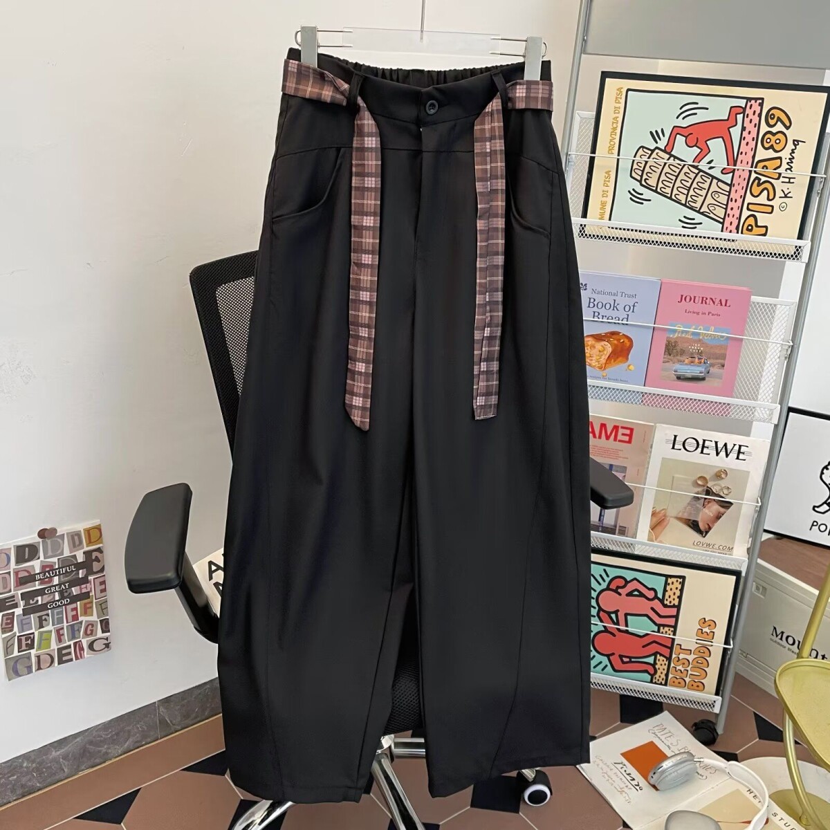 1506-1/KK391/P46钱风复古弯刀西裤男宽松休闲西装阔腿裤,男装西裤,星座1506-1