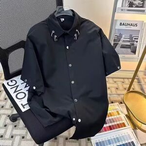 1506-1/CC1081/P42重磅小众解构垫肩白衬衫男装图片