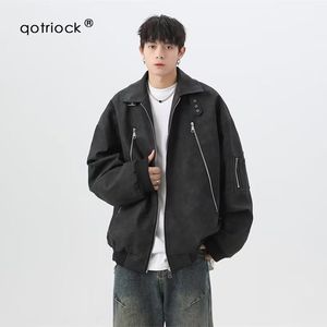1506-1/JJK9361/P79秋冬高级感潮牌美式复古机车服外套图片