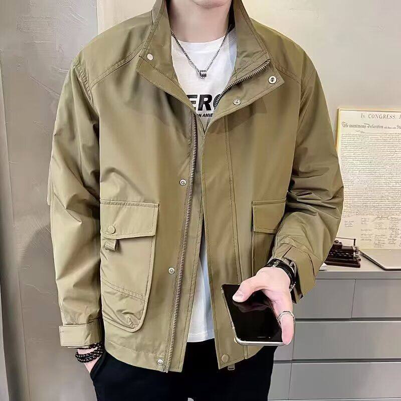 1506-1/J33571/P64春季男士潮流休闲男款立领工装夹克百搭潮图片