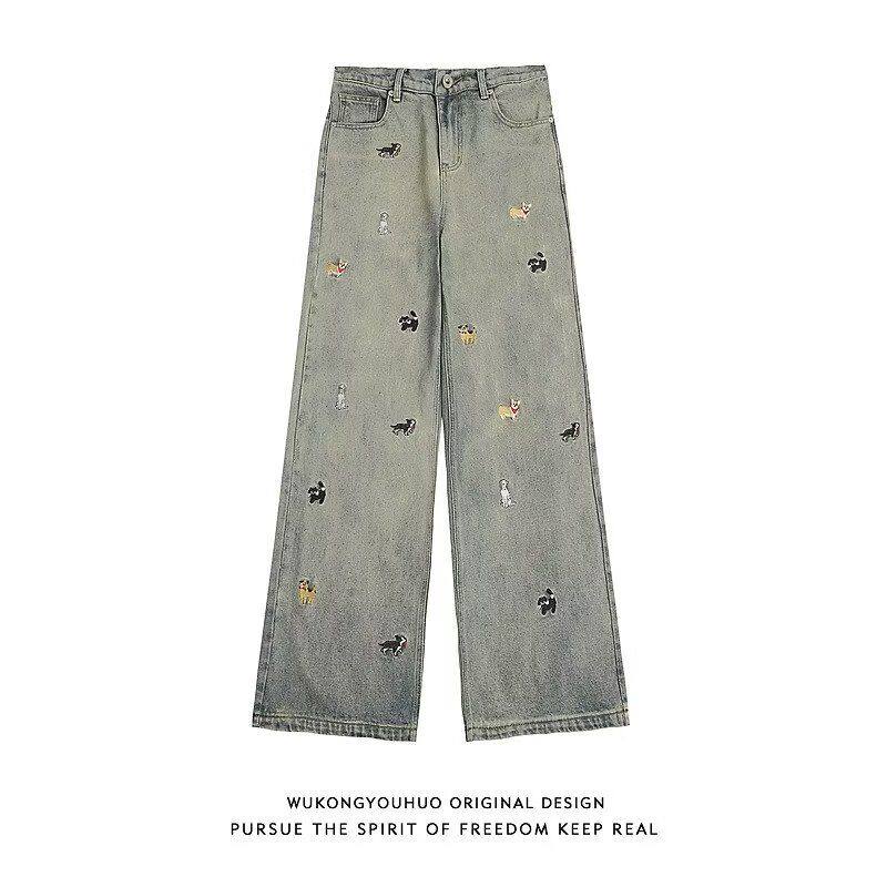 1506-1/K66251/P46美式刺绣做旧水洗牛仔裤男图片