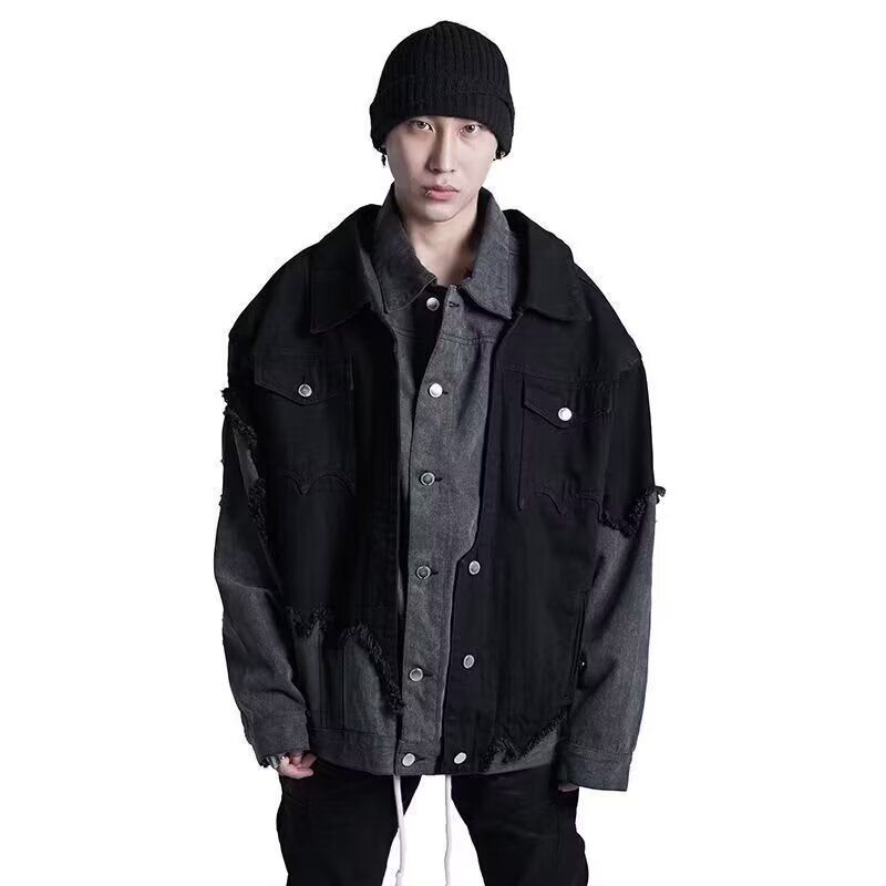 1506-1/JY80831/P80高街复古外衣拼接牛仔夹克男女，男装夹克，星座1506-1