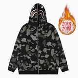 1506/W99591/P60灰色迷彩鲨鱼连帽开衫卫衣秋冬季男女情侣款1，男装卫衣，星座1506-1