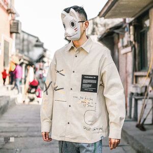 1506-1/C8441/P35新款衬衫男秋装宽松小众设计感上衣图片