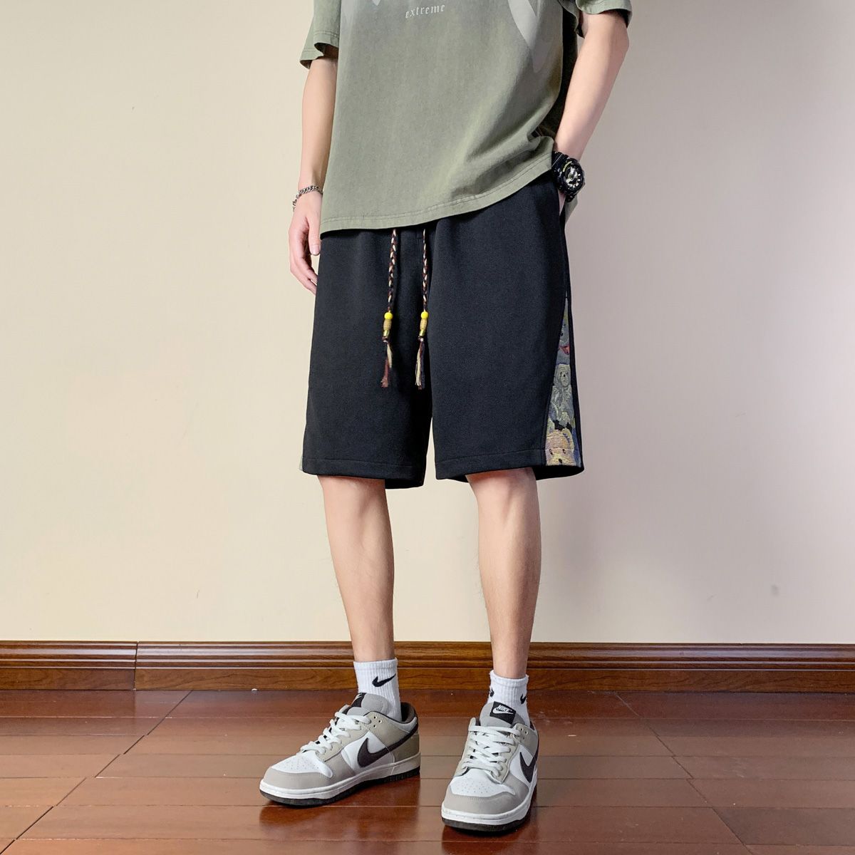 1506-1/KG6661/P32美式运动短裤男夏季休闲高街潮牌,男装牛仔裤,星座1506-1