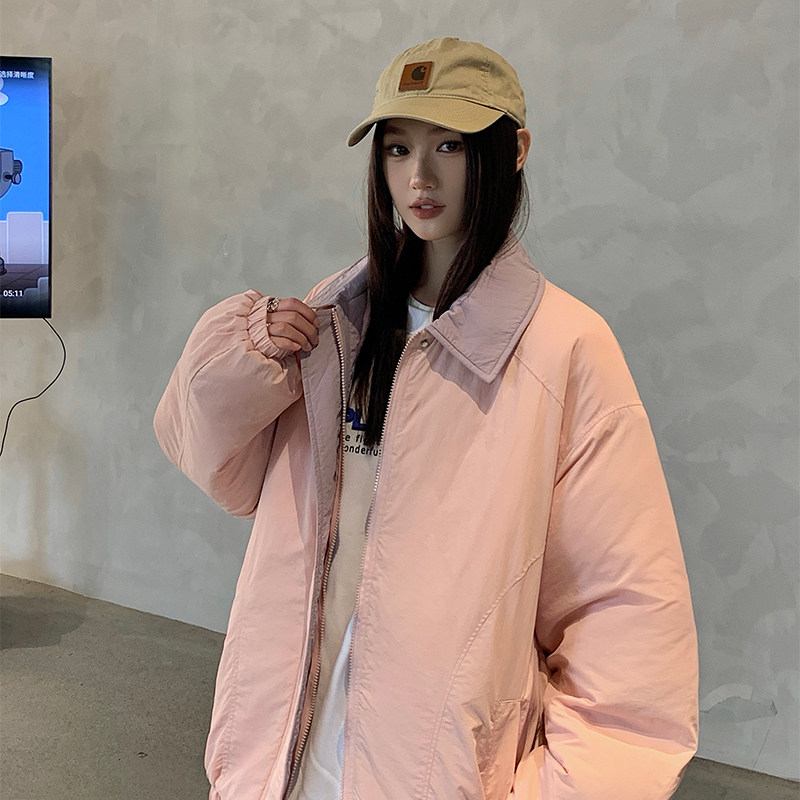 1506-1/M8606/P80高级感百搭日系飞行服工装宽松棉衣2图片
