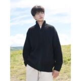 1506-1/MM321/P53美式潮牌立领双开拉链纯色毛衣男女，男装针织衫/毛衣，星座1506-1