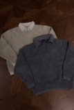 1506-1/M50121/P71美式复古假两件v领毛衣男款冬季翻领，男装针织衫/毛衣，星座1506-1