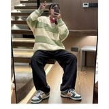 1506/QM1200/P49撞色条纹毛衣男生情侣秋冬季宽松套头针织衫套2，男装针织衫/毛衣，星座1506-1