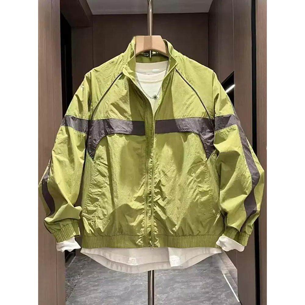 1506-1/JW10231/P60春夏时尚潮牌拼接撞色立领夹克男，男装夹克，星座1506-1