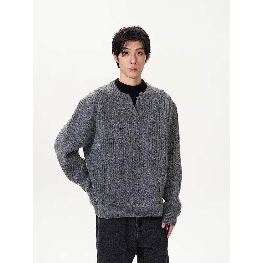 1506-1/MM53081/P57秋冬高级感简约休闲慵懒麻花纹针织衫，男装针织衫/毛衣，星座1506-1