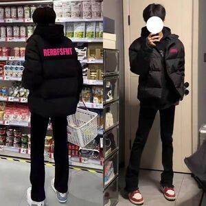 1506/MC1441/P59冬季黑色字母印花防风加厚新款面包服1图片