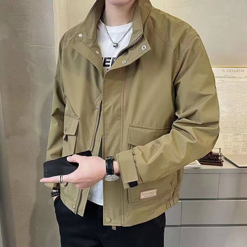 1506-1/J33571/P64春季男士潮流休闲男款立领工装夹克百搭潮图片