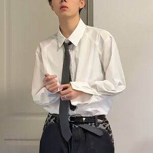 1506-1/CA67121/P44小众设计感永生花长袖衬衫男图片