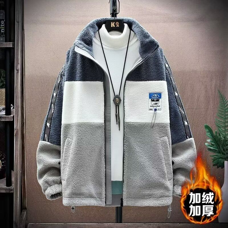 1506/MYGM0111/P49男士夹克秋冬季加绒加厚款保暖摇粒绒服2图片
