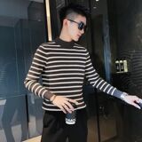 1506/MM8711/P50精致木耳边镂空条纹针织衫上衣1，男装针织衫/毛衣，星座1506-1