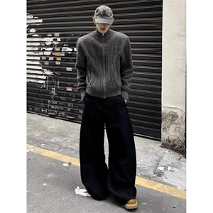 1506-1/MM58061/P70秋冬厚实百搭软糯简约实穿松弛感拉链毛衣男图片