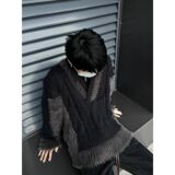 1506/MX0491/P62小众美式v领毛衣男款秋冬毛衫宽松针织衫1，男装针织衫/毛衣，星座1506-1