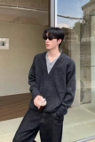 1506/MM53461/P61毛衣美式复古休闲慵懒风V领针织衫男纯色打底衫1，男装T恤，星座1506-1