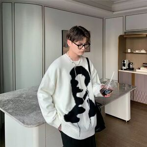 1506/MX0391/P48男女款宽松冬季港风慵懒打底衫线衣上衣2图片