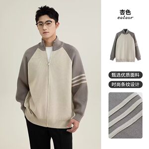 1506/MLD751/P54秋冬新款开衫毛衣美式复古休闲V领针织衫男1图片