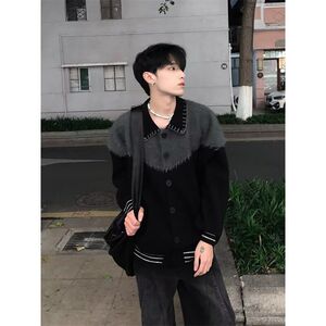 1506/MX0411/P64秋冬新款开衫毛衣美式复古休闲V领针织衫1图片