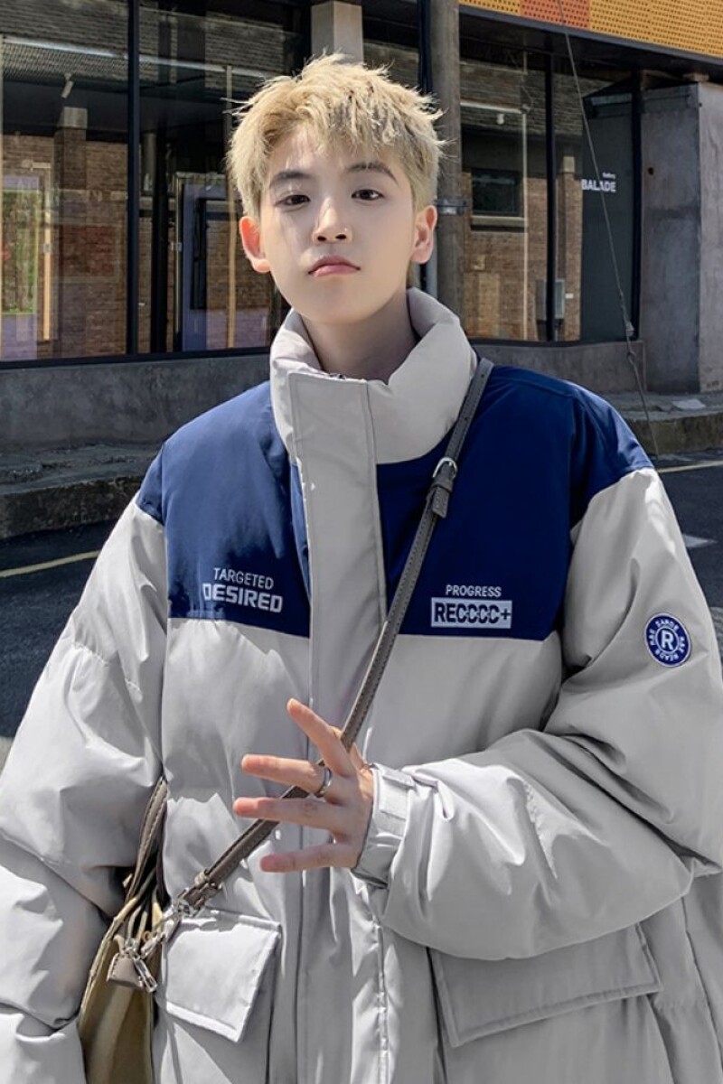 1506/MM501/P69美式复古撞色拼接立领棉服男潮牌宽松休闲外套1,男装棉衣,星座1506-1