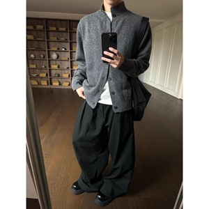 1506/M32001/53秋冬新款开衫毛衣美式复古休闲针织衫男1图片