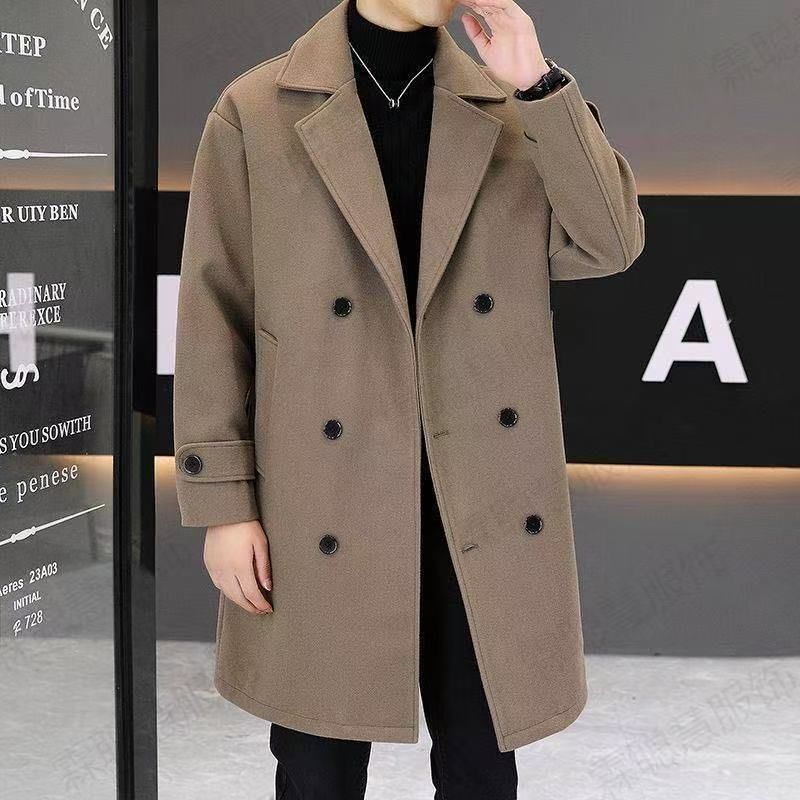 1506/FA231/P79冬季中长款毛呢大衣男加厚双排扣呢子风衣外套1,男装风衣,星座1506-1