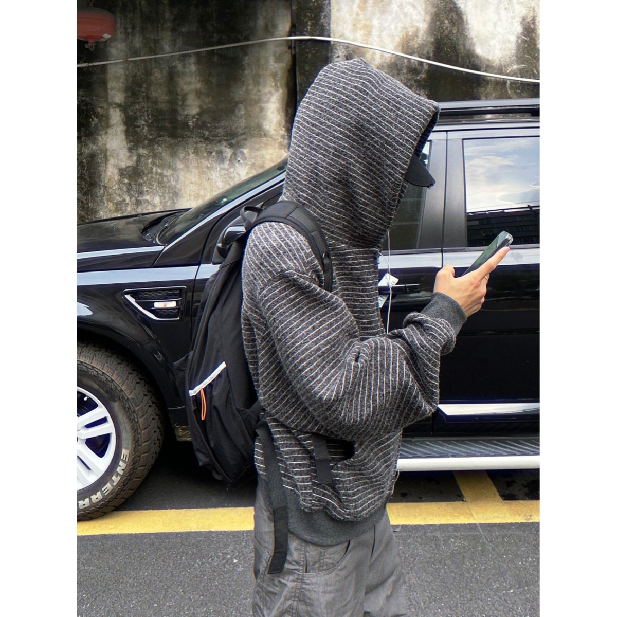 美式复古2025早秋新款条纹拉链开衫连帽卫衣男女情侣外套慵懒风潮，女装短外套，星座1506-1