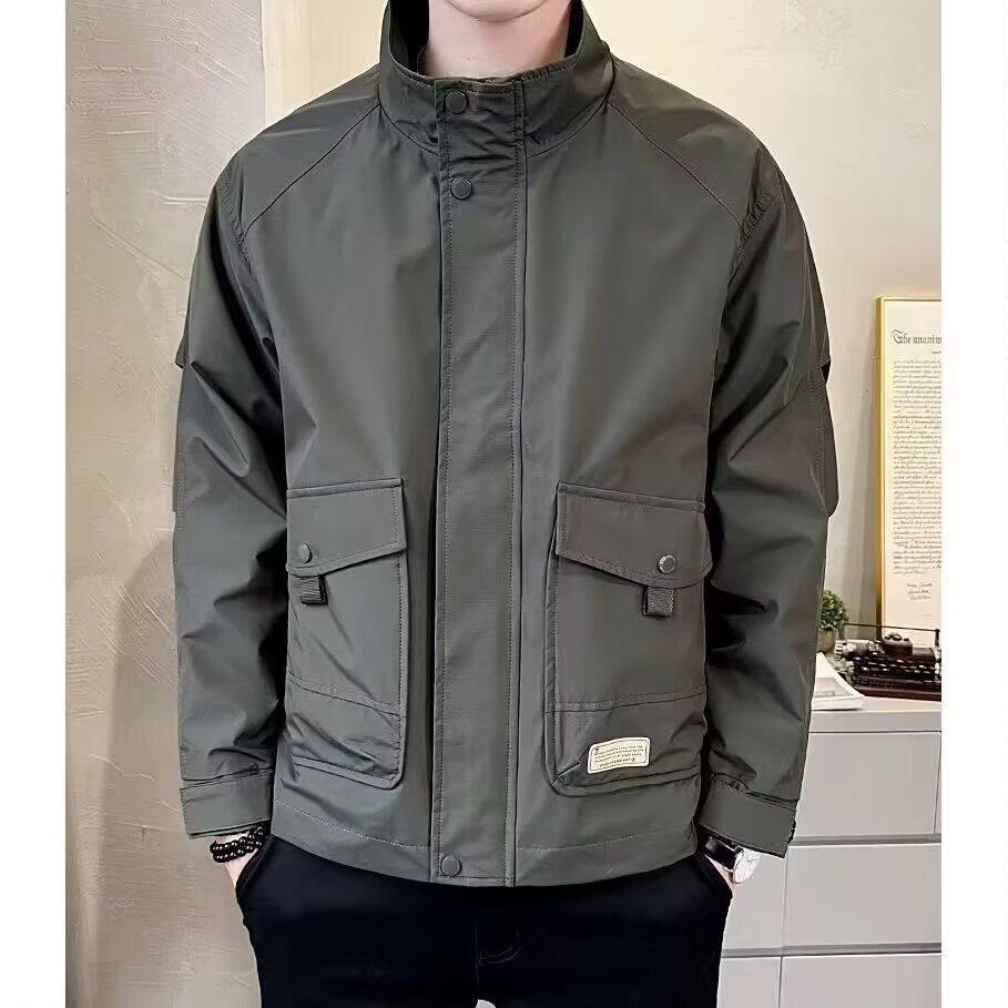 1506-1/J33571/P64春季男士潮流休闲男款立领工装夹克百搭潮图片