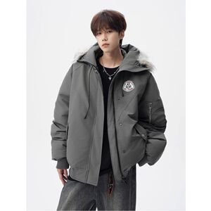 1506/Q86160/P94潮牌连帽毛领派克棉服男百搭情侣棉衣宽松外套2图片