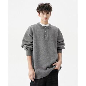 1506/M50091/P52秋冬亨利领毛衣男毛衣美式复古休闲慵懒风针织衫1图片