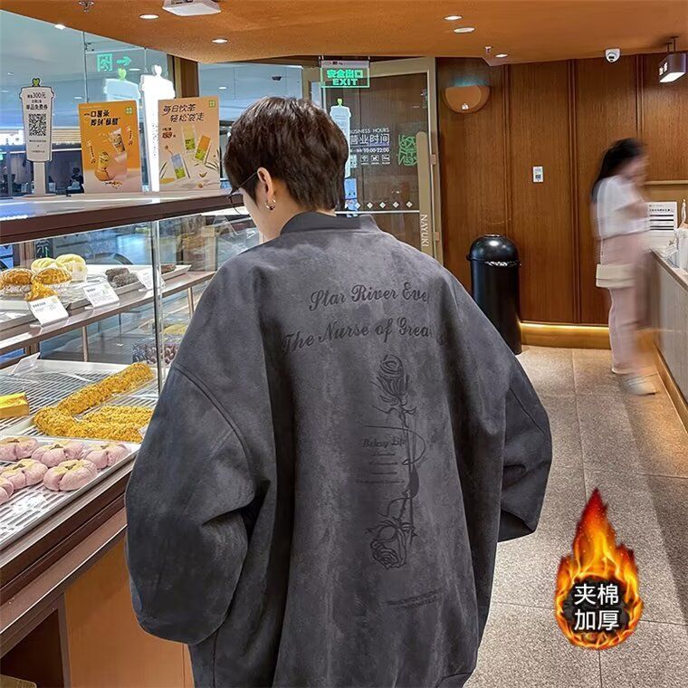 1506/JY66111/P74美式高街麂皮绒夹棉棒球服棉衣外套2，男装棉衣，星座1506-1