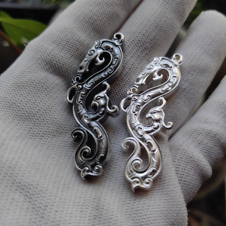 汉代传统复古龙凤99足银吊坠男女配饰礼物铭祥手工记仿古中式风格