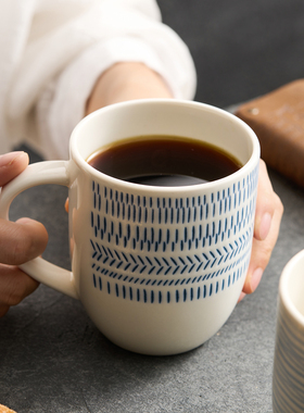 北欧风陶瓷马克杯家用高颜值创意家用大容量水杯咖啡杯早餐牛奶杯