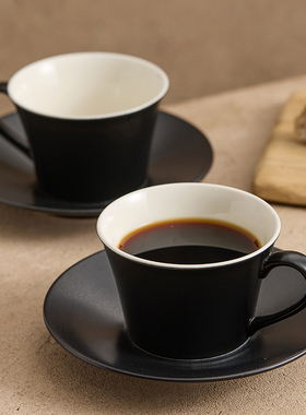 ins风欧式小奢华咖啡杯日式可爱黑色简约拿铁挂耳拉花咖啡杯定制