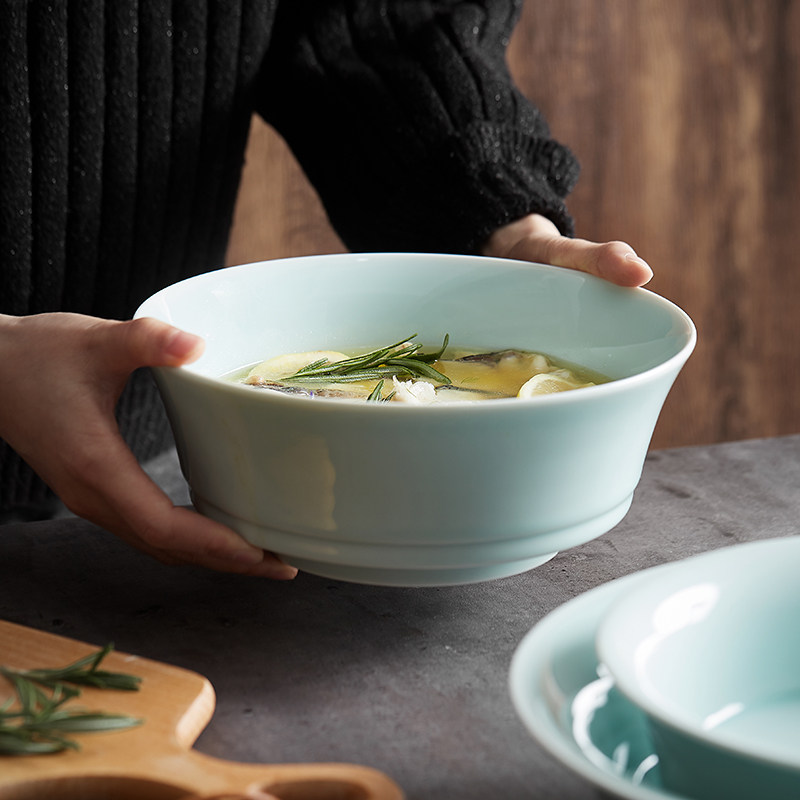 宽口大汤碗家用大号汤盆创意酸菜鱼碗大盆大码面碗餐具陶瓷大碗,餐饮具,碗,淘宝优惠券,粉丝福利购,淘宝优惠卷