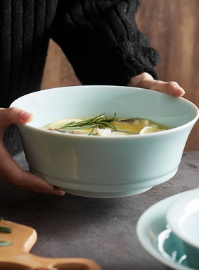 宽口大汤碗家用大号汤盆创意酸菜鱼碗大盆大码面碗餐具陶瓷大碗